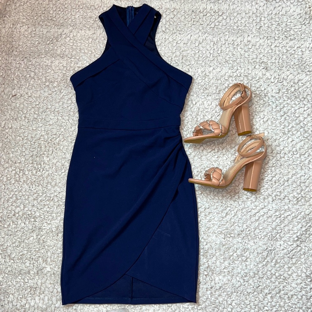 Showpo. Navy blue mini dress Size 4